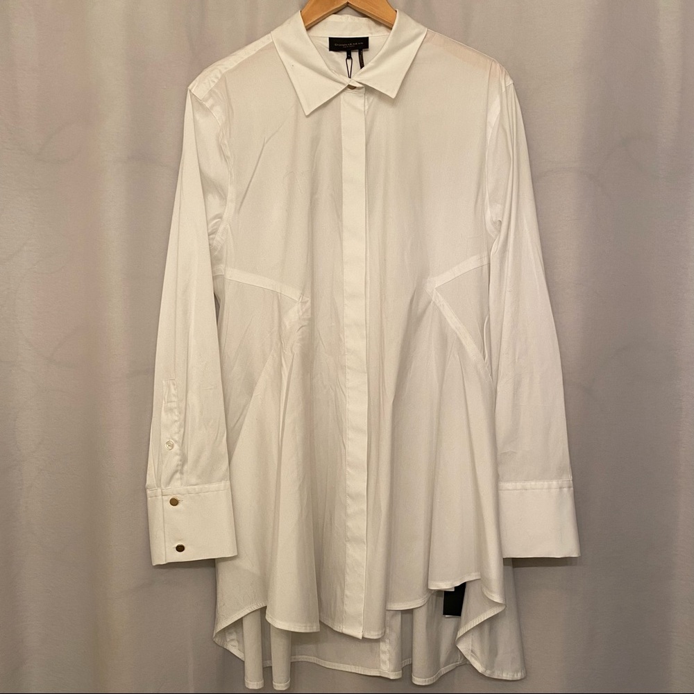 White button down tunic | Donna Karan